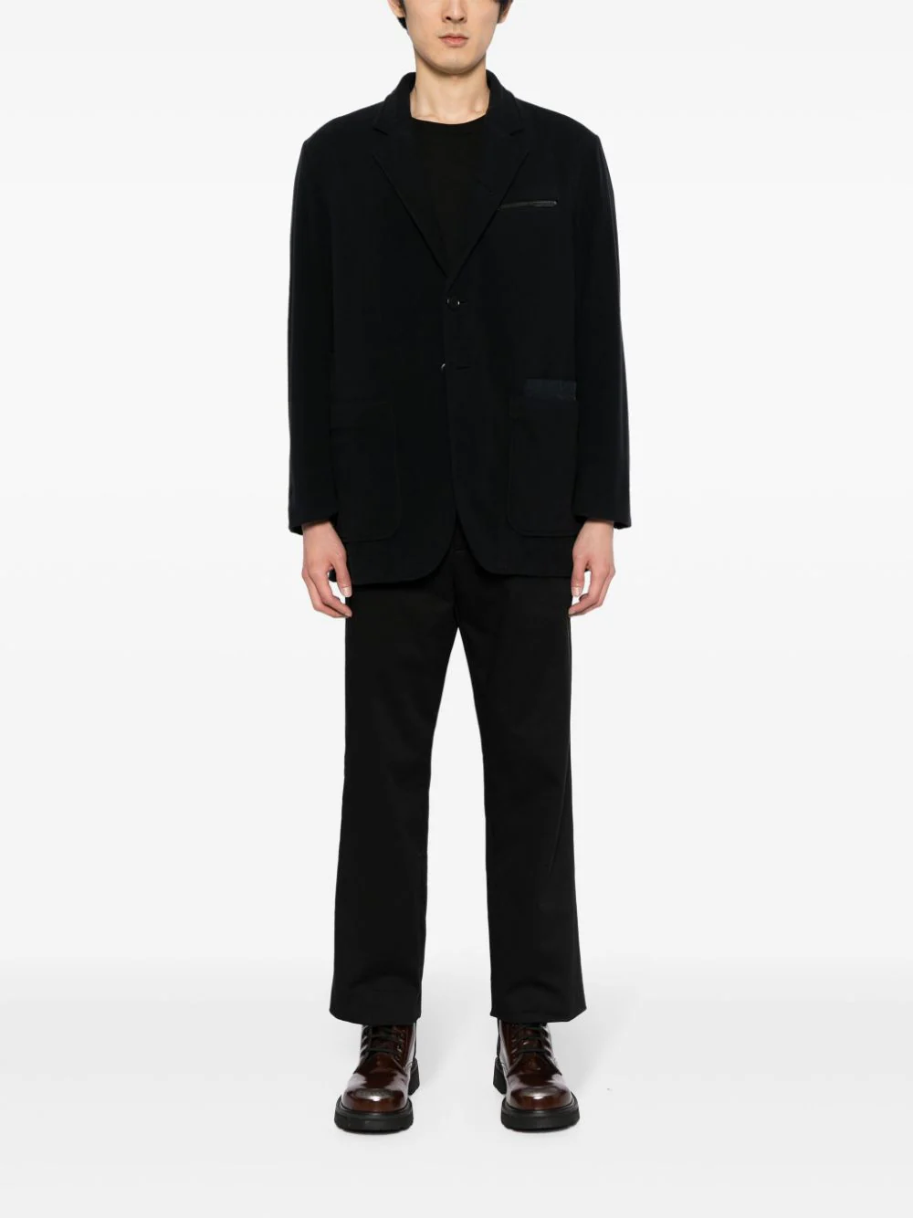 Logo-Appliqué Single-Breasted Blazer - Image 2