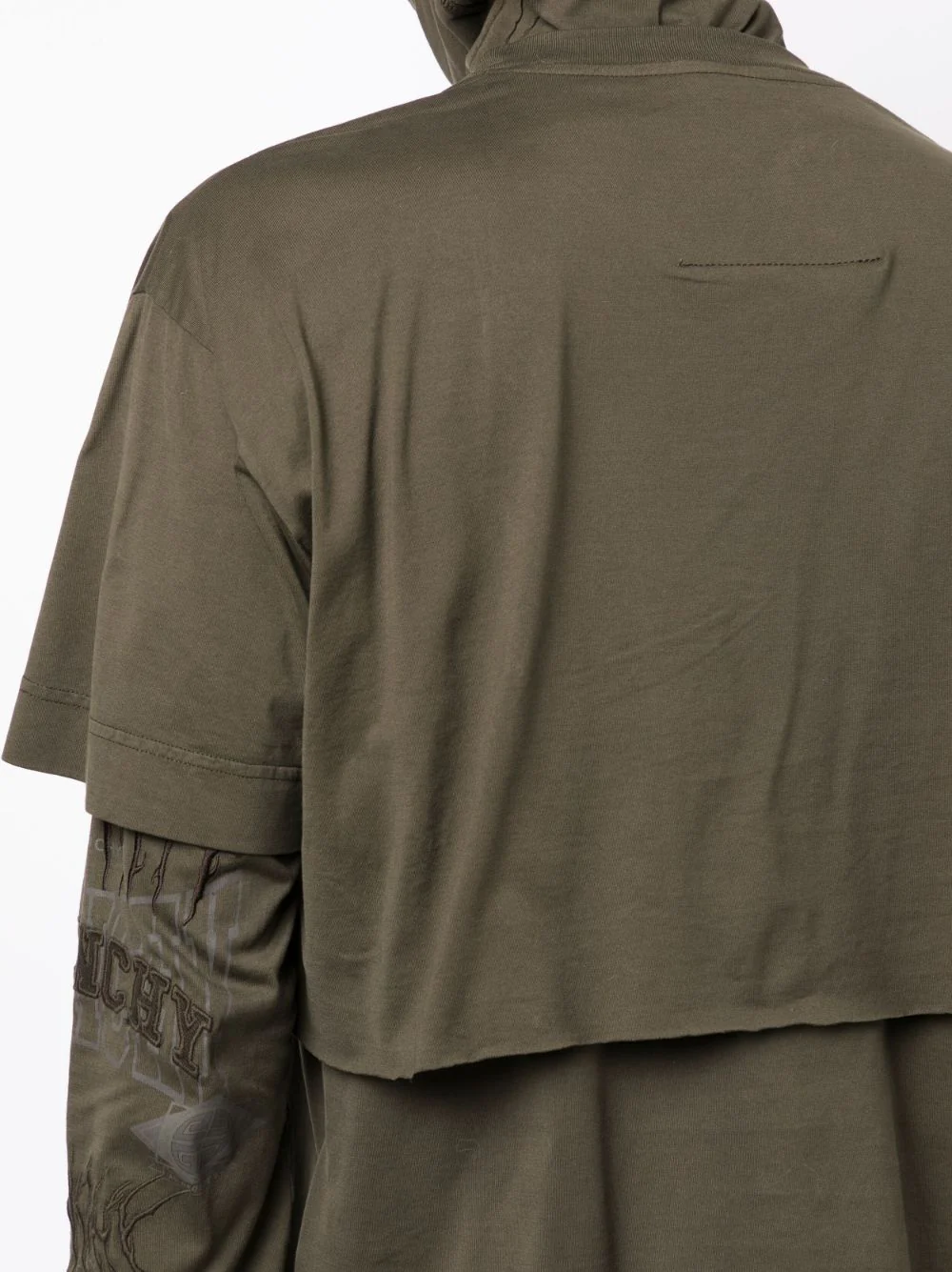 Logo-Embroidered Layered Cotton Hoodie - Image 5