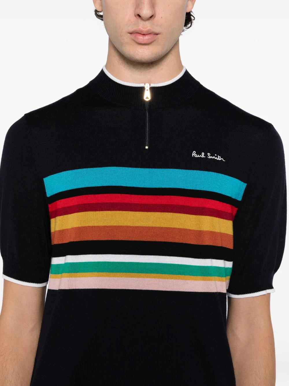Logo-Embroidered Striped Top - Image 2