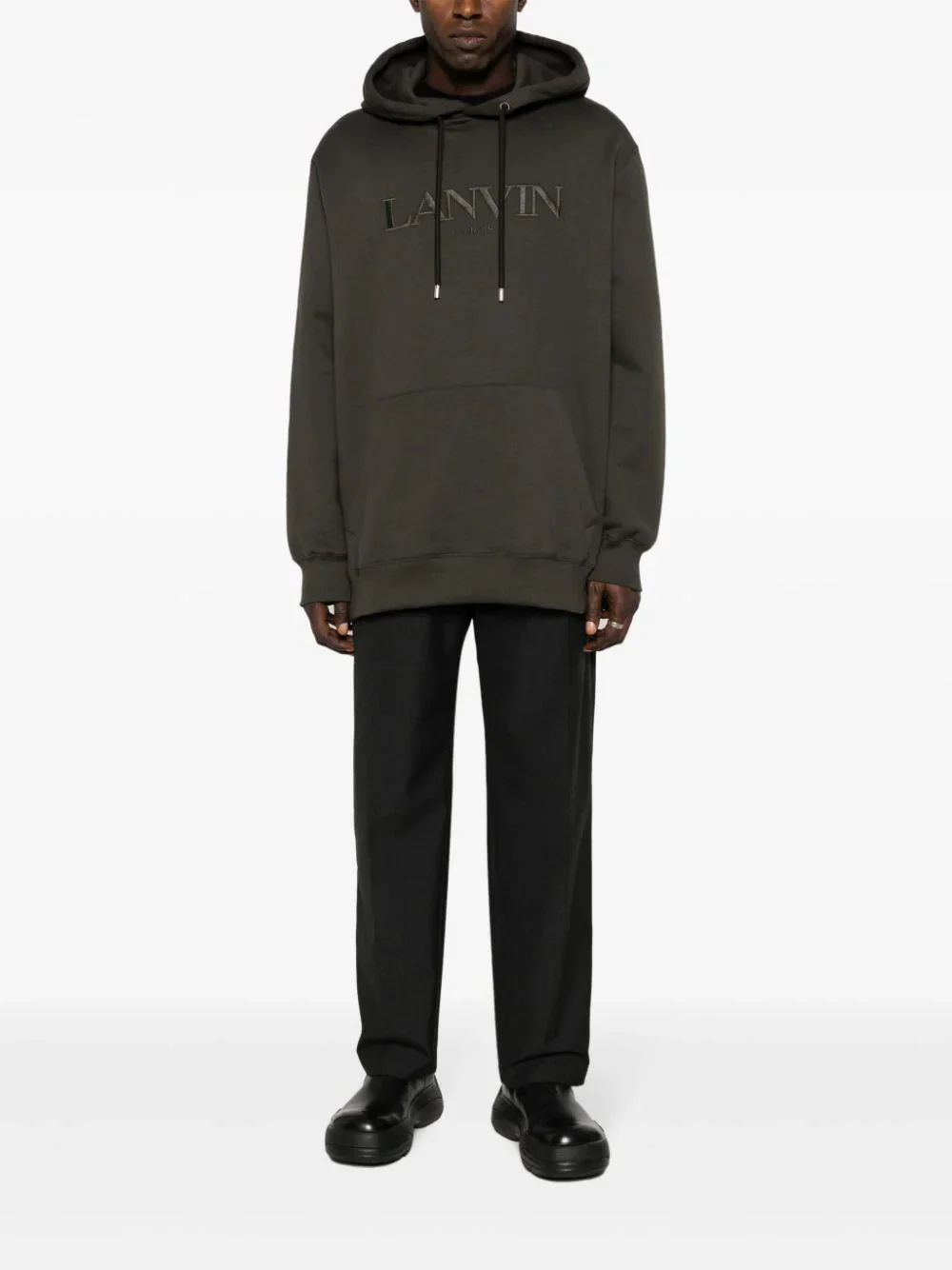 Logo-Embroidery Cotton Hoodie - Image 2