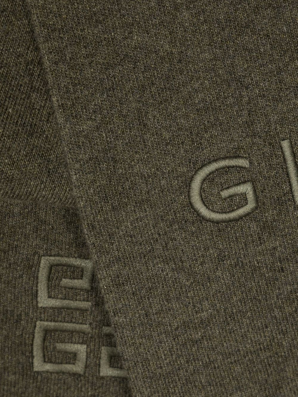 Logo-Embroidery Wool Scarf - Image 3