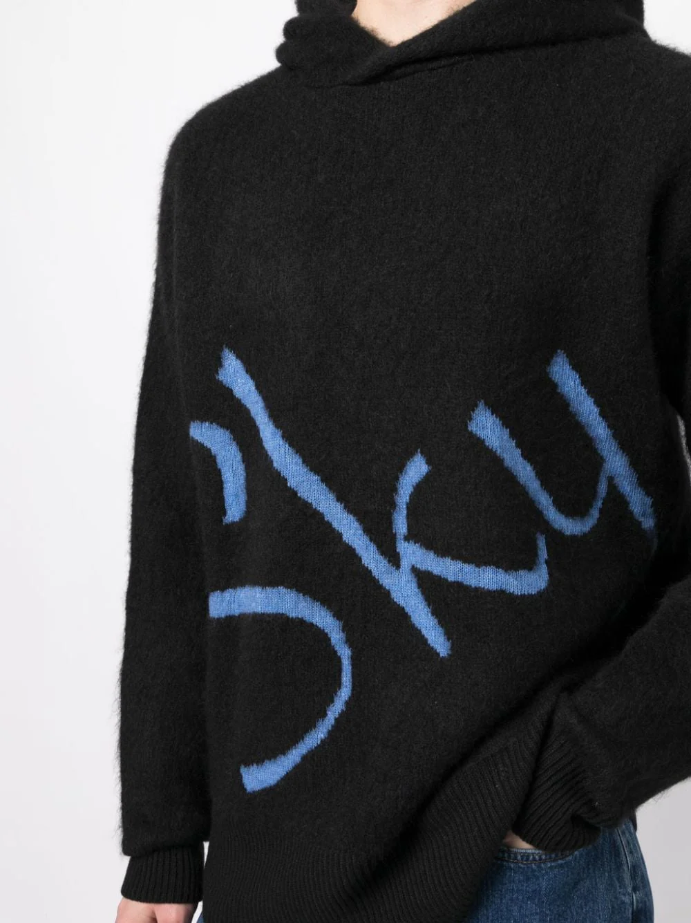 Logo-Jacquard Knitted Hoodie - Image 2