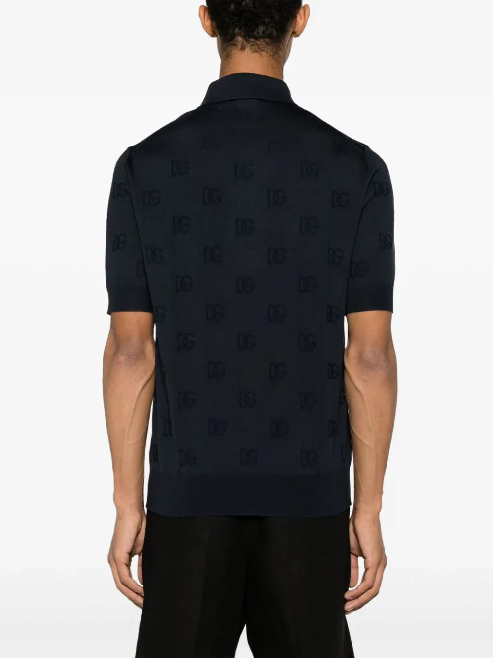 Logo-Jacquard Silk Polo Shirt - Image 3