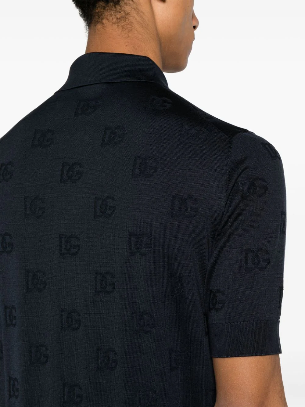 Logo-Jacquard Silk Polo Shirt - Image 4