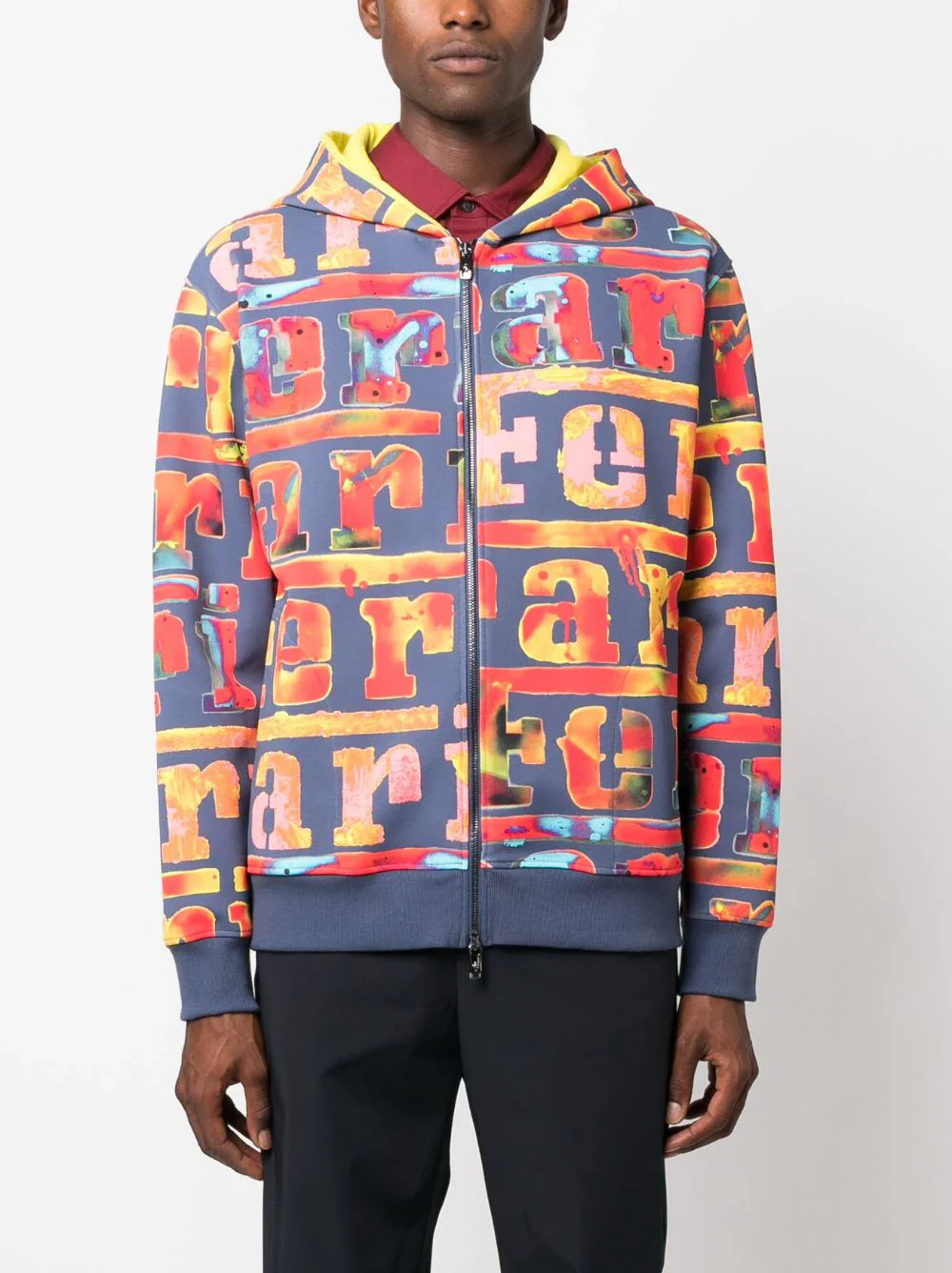 Logo-Painterly Zip-Up Hoodie - Image 3