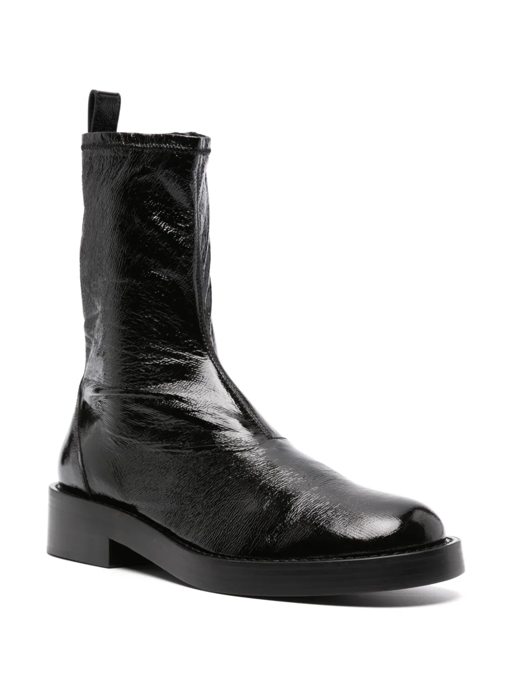 Logo-Patch Cracked-Effect Boots - Image 2