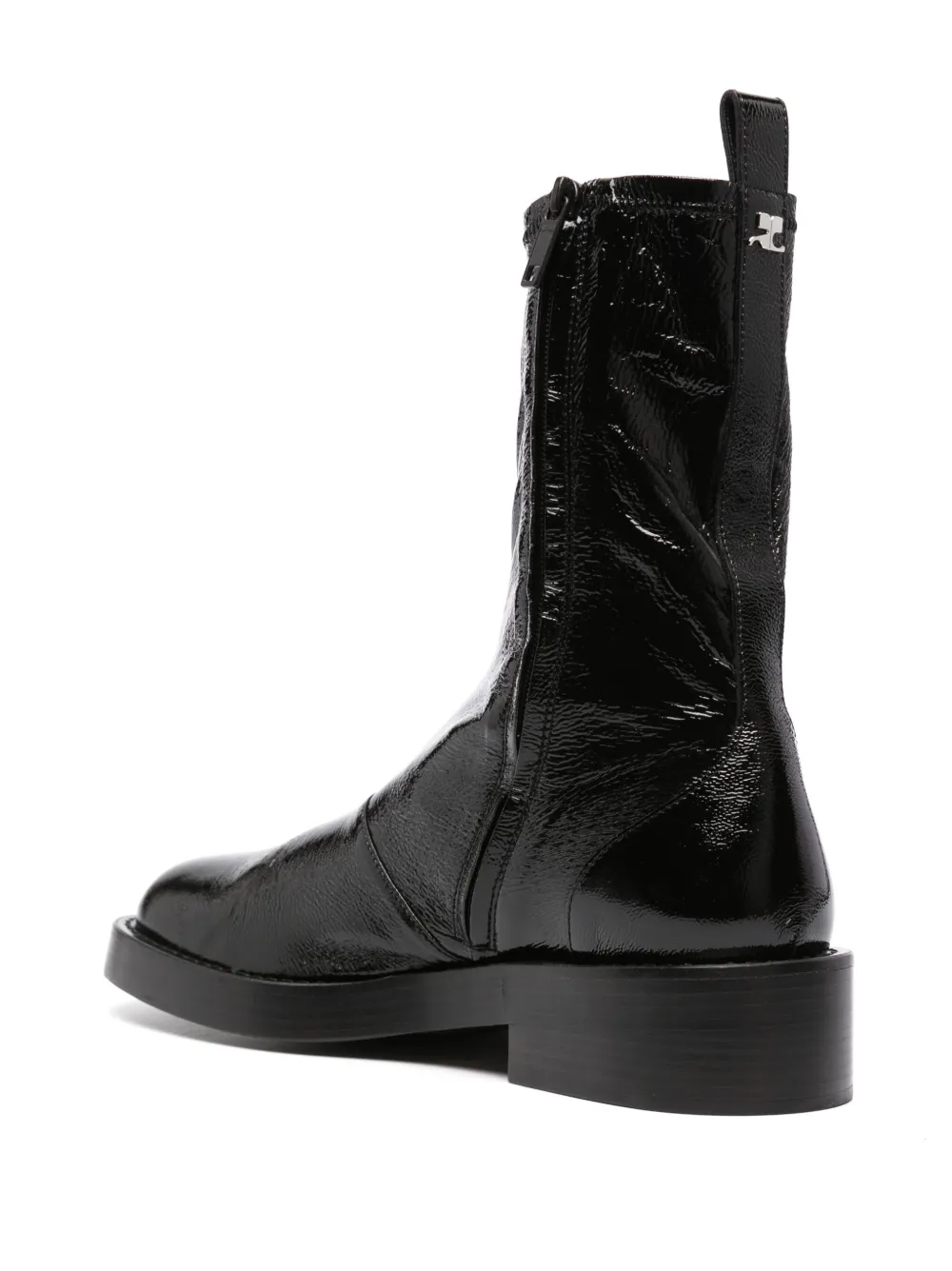 Logo-Patch Cracked-Effect Boots - Image 3