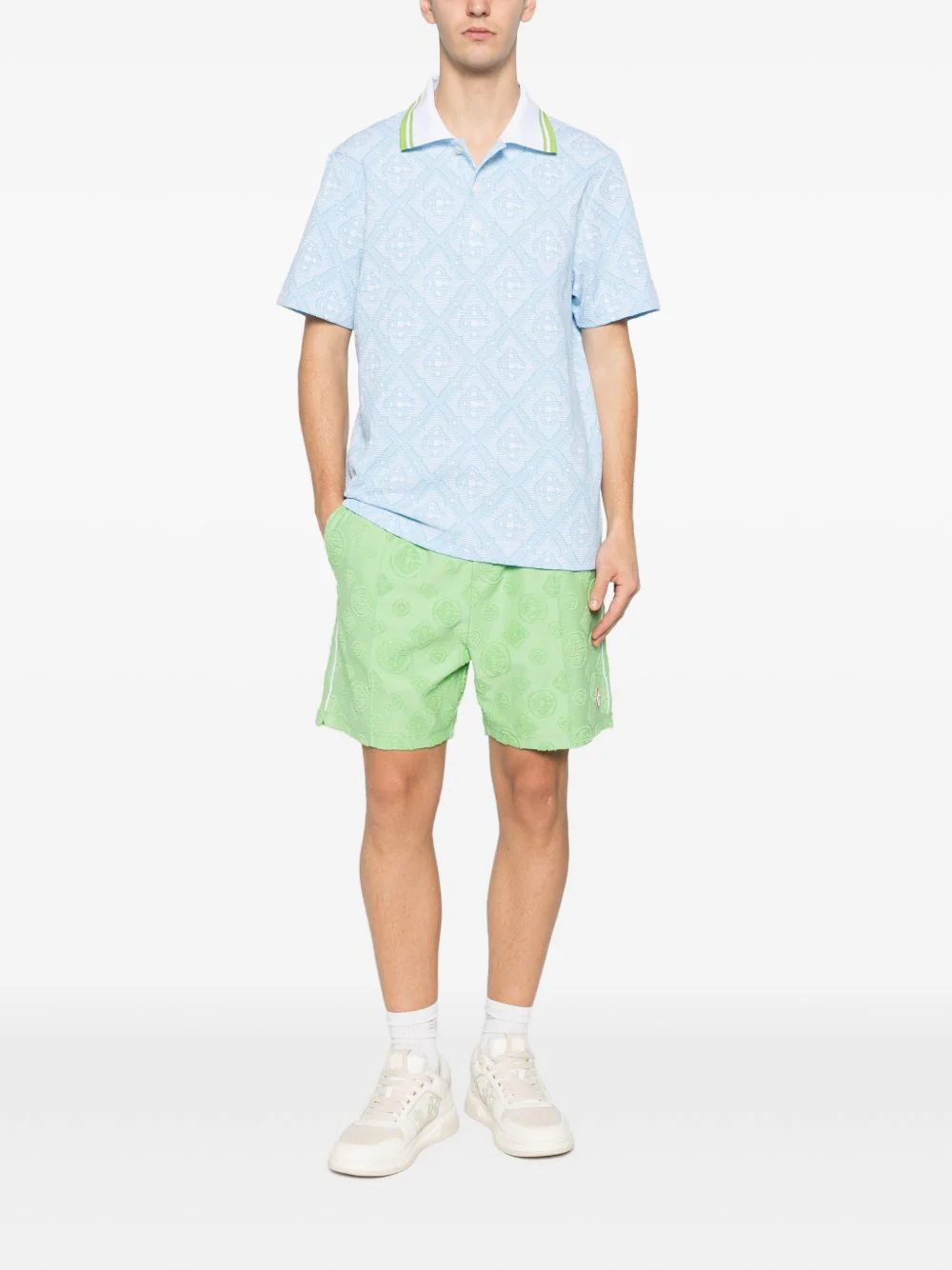 Logo-Pattern Polo Shirt - Image 4