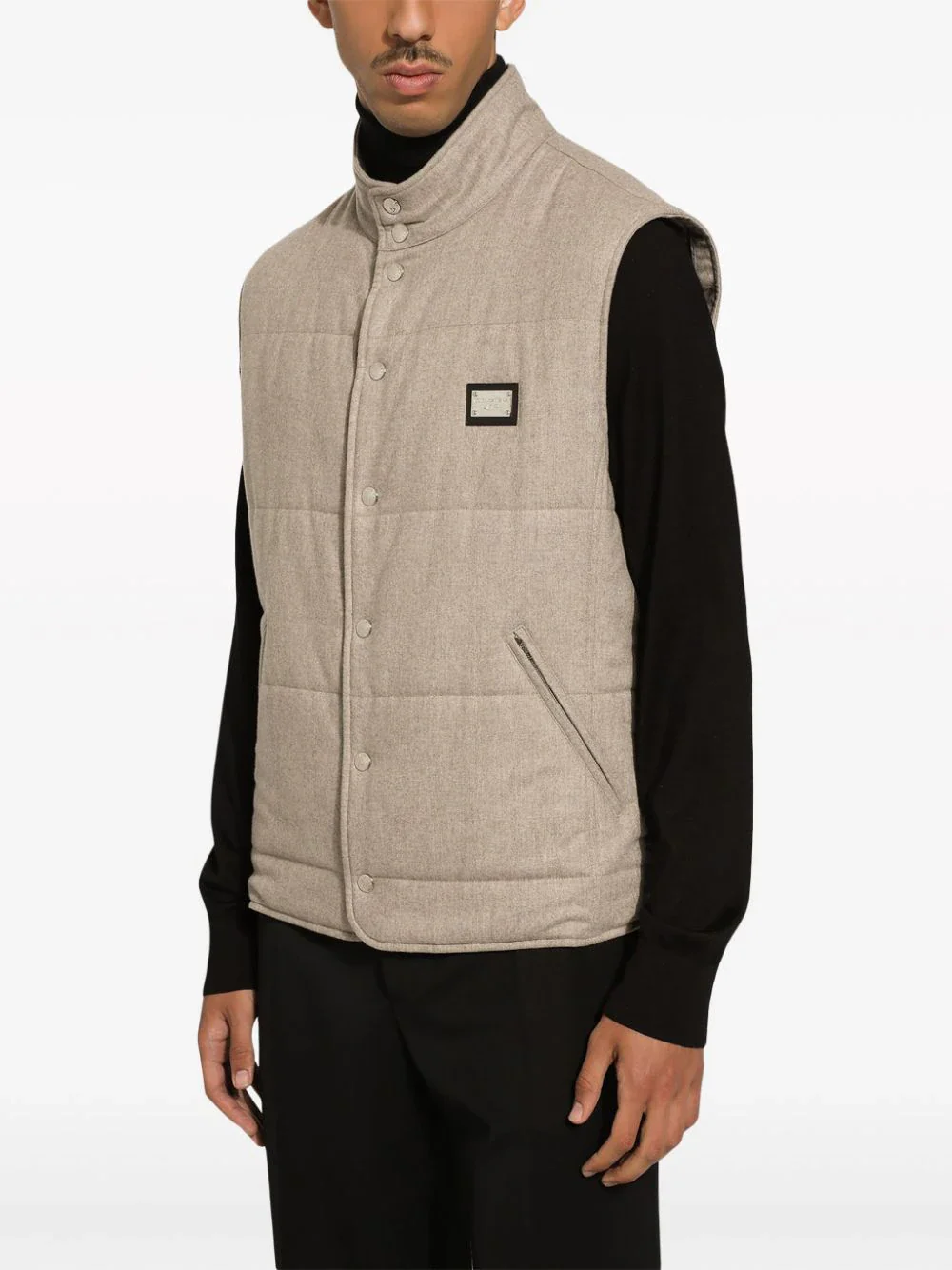 Logo-Plaque Cashmere-Blend Gilet - Image 4