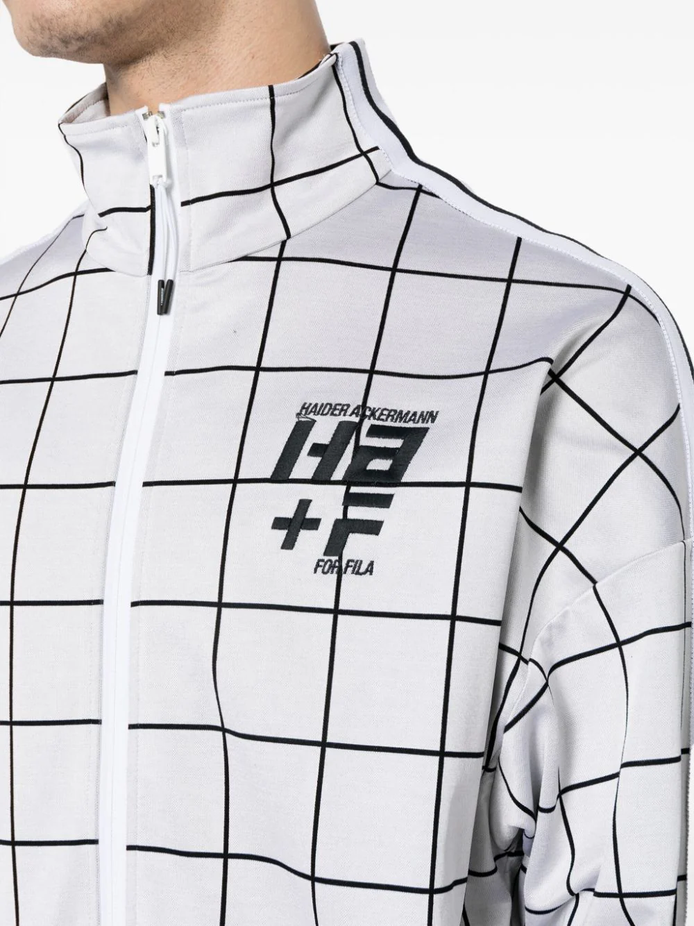 Logo-Print Checked Jacket - Image 4
