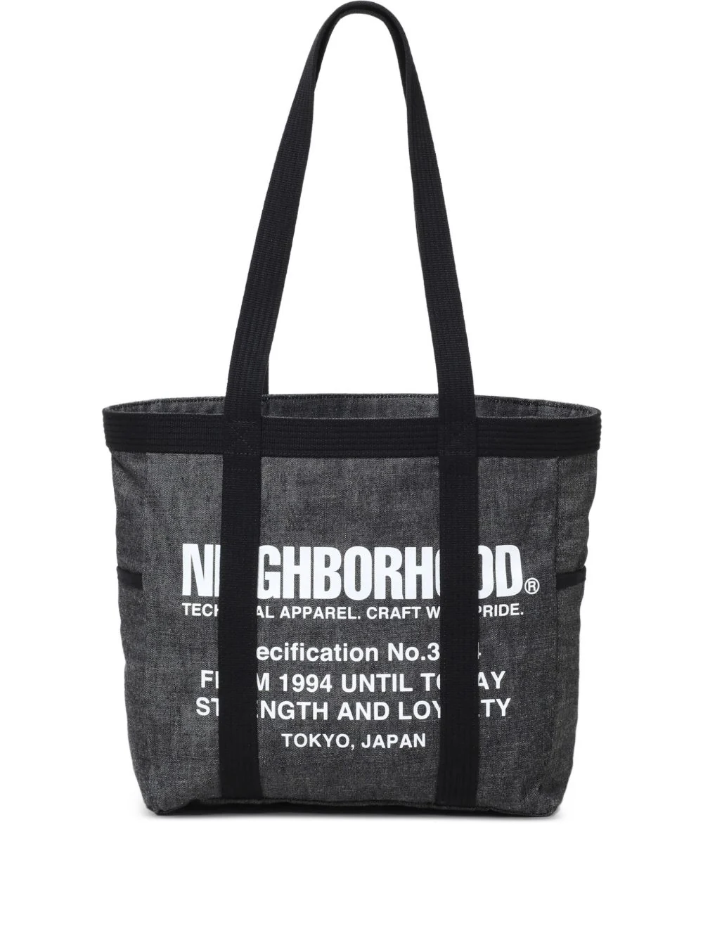 Logo-Print Denim Tote Bag