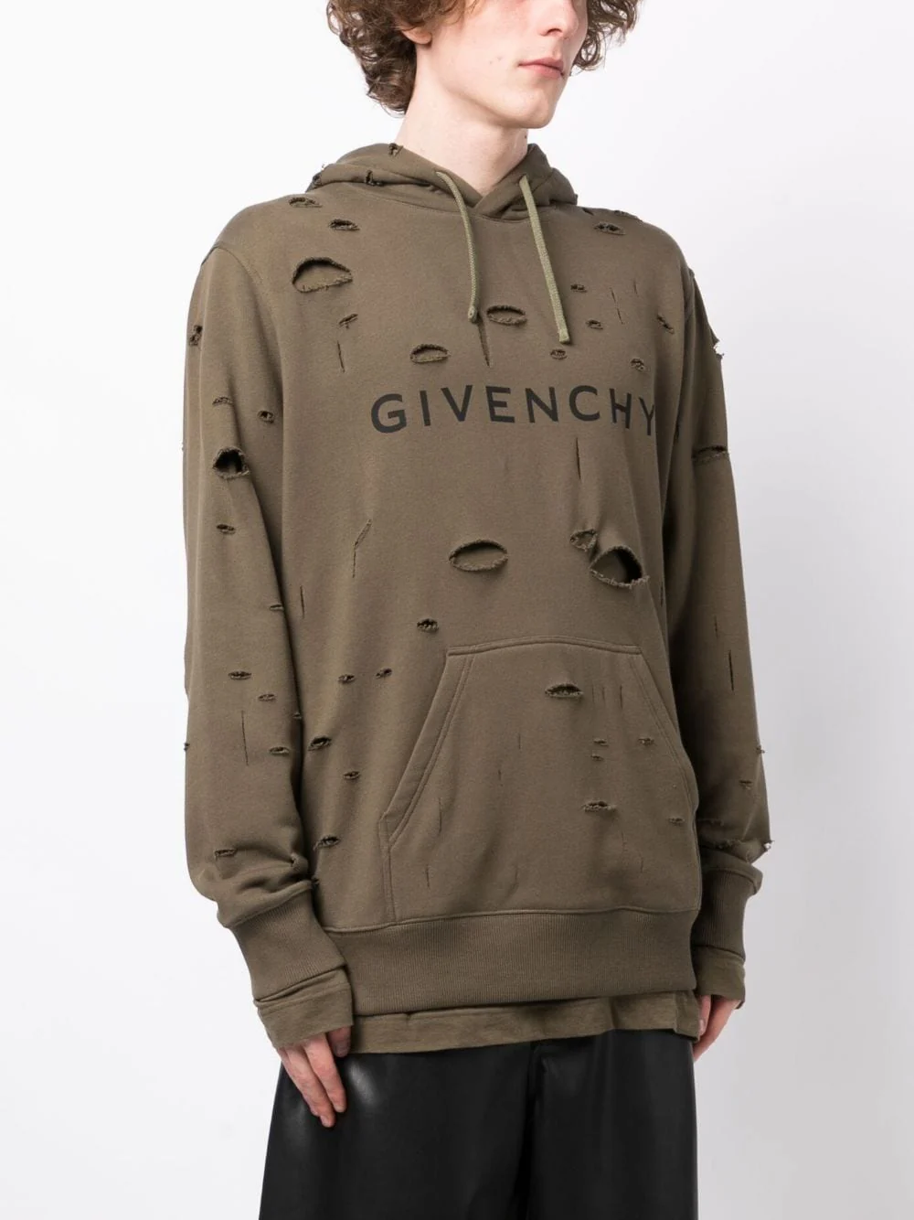 Logo-Print Distressed-Effect Hoodie - Image 5
