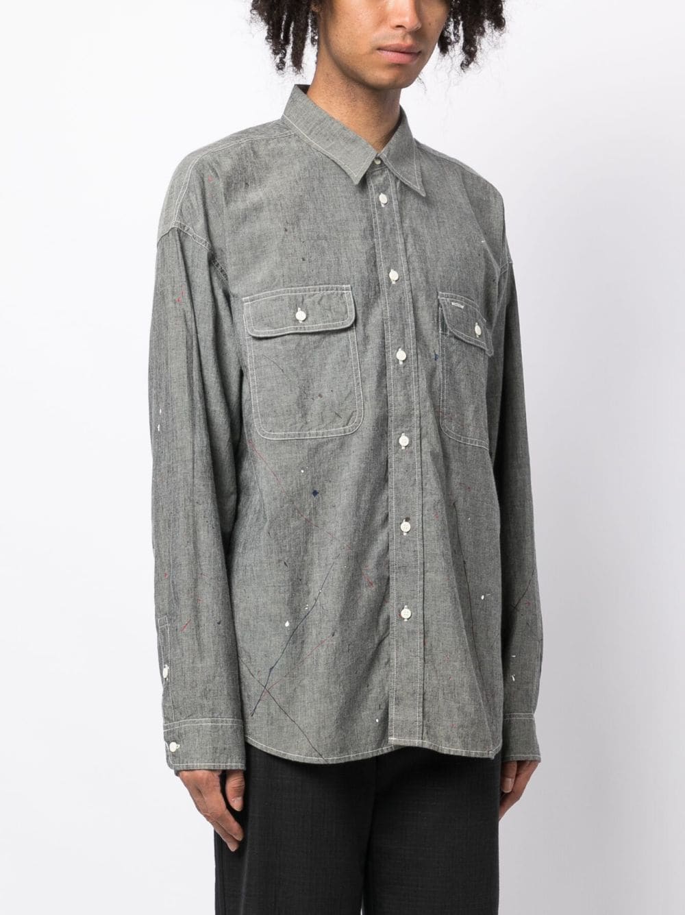 Logo-Print Paint-Splatter Shirt - Image 3
