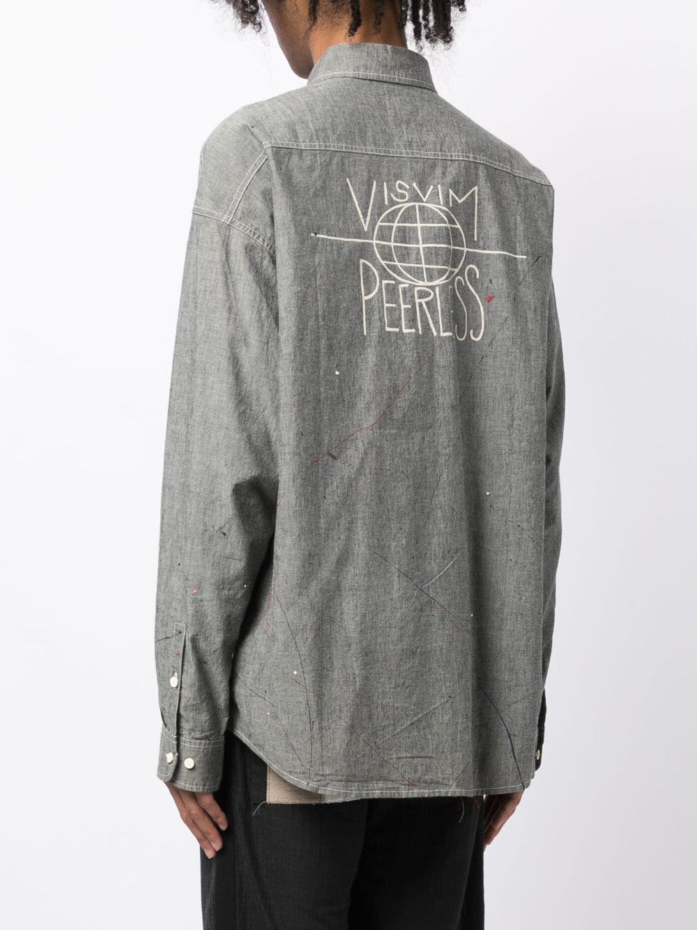 Logo-Print Paint-Splatter Shirt - Image 5