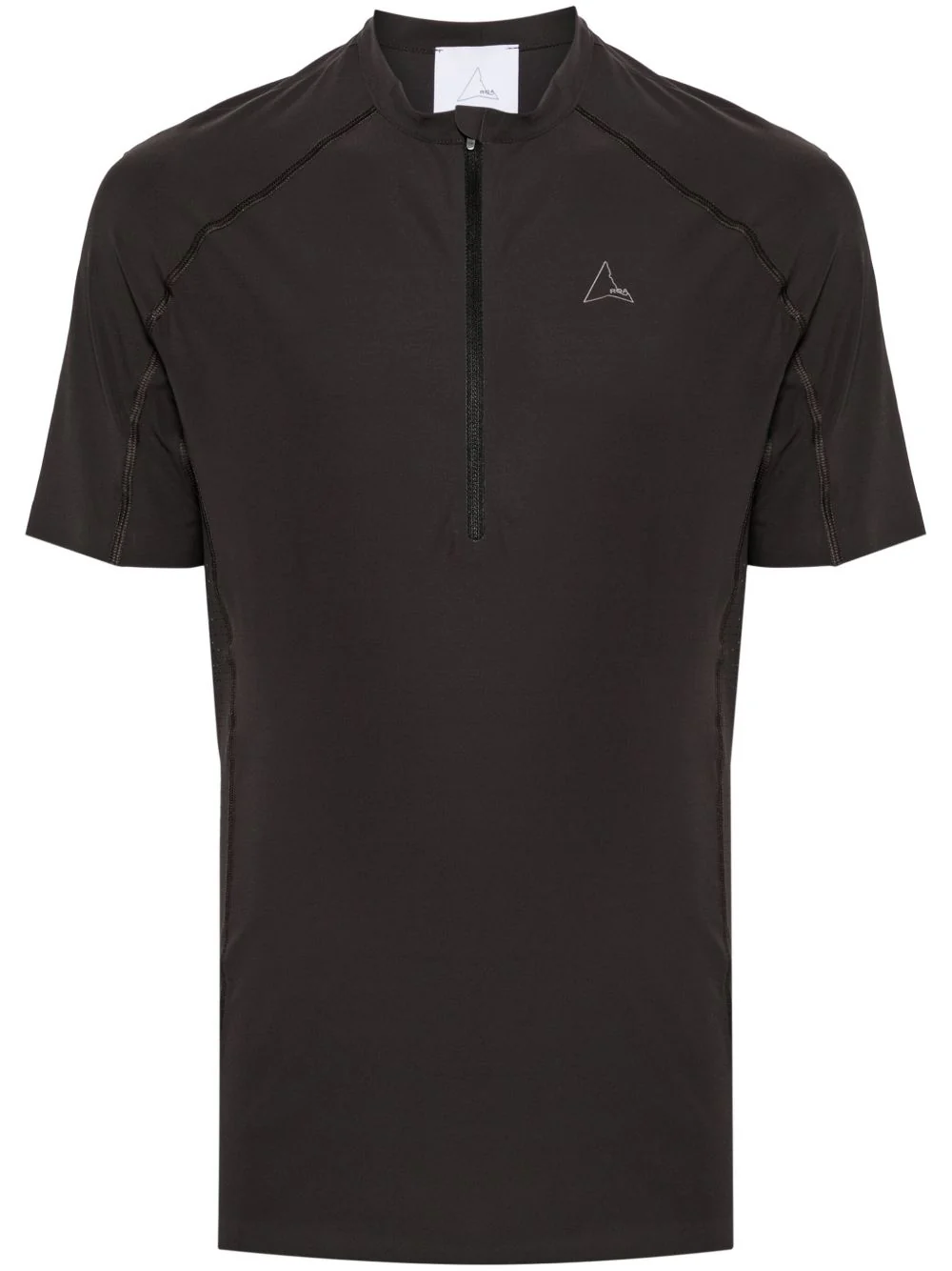 Logo-Print Zip-Up T-Shirt
