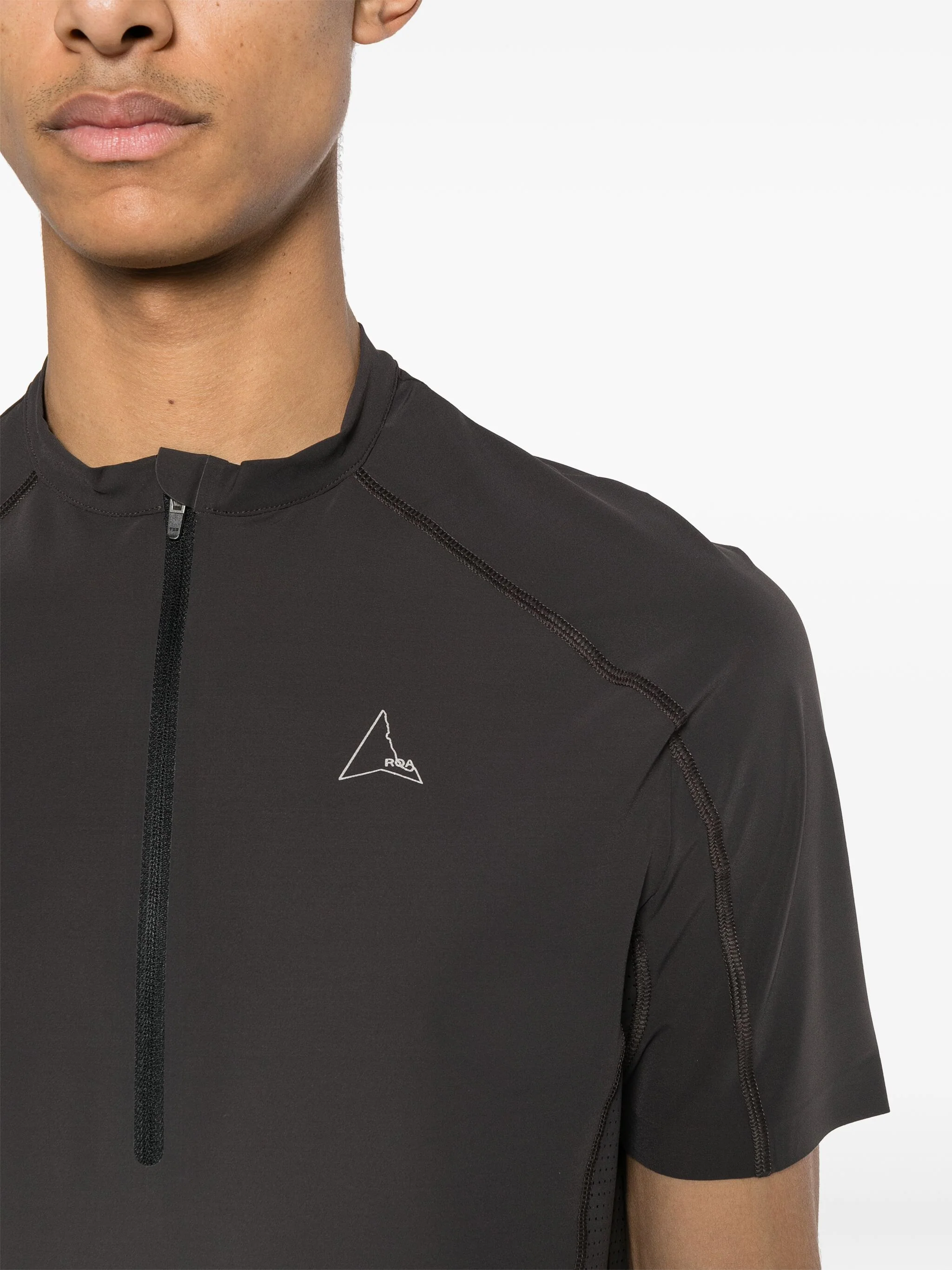 Logo-Print Zip-Up T-Shirt - Image 7