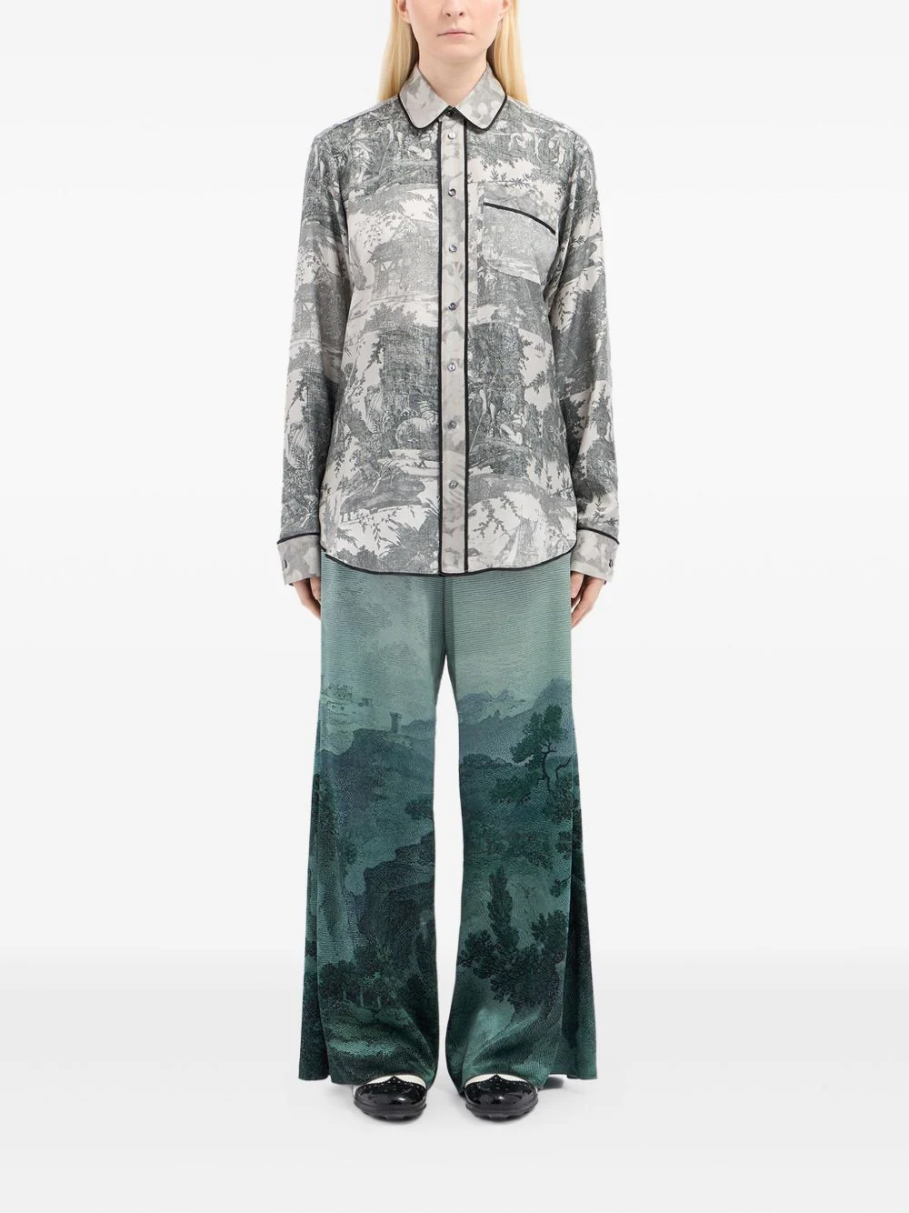 Long-Sleeve Silk Shirt - Image 2