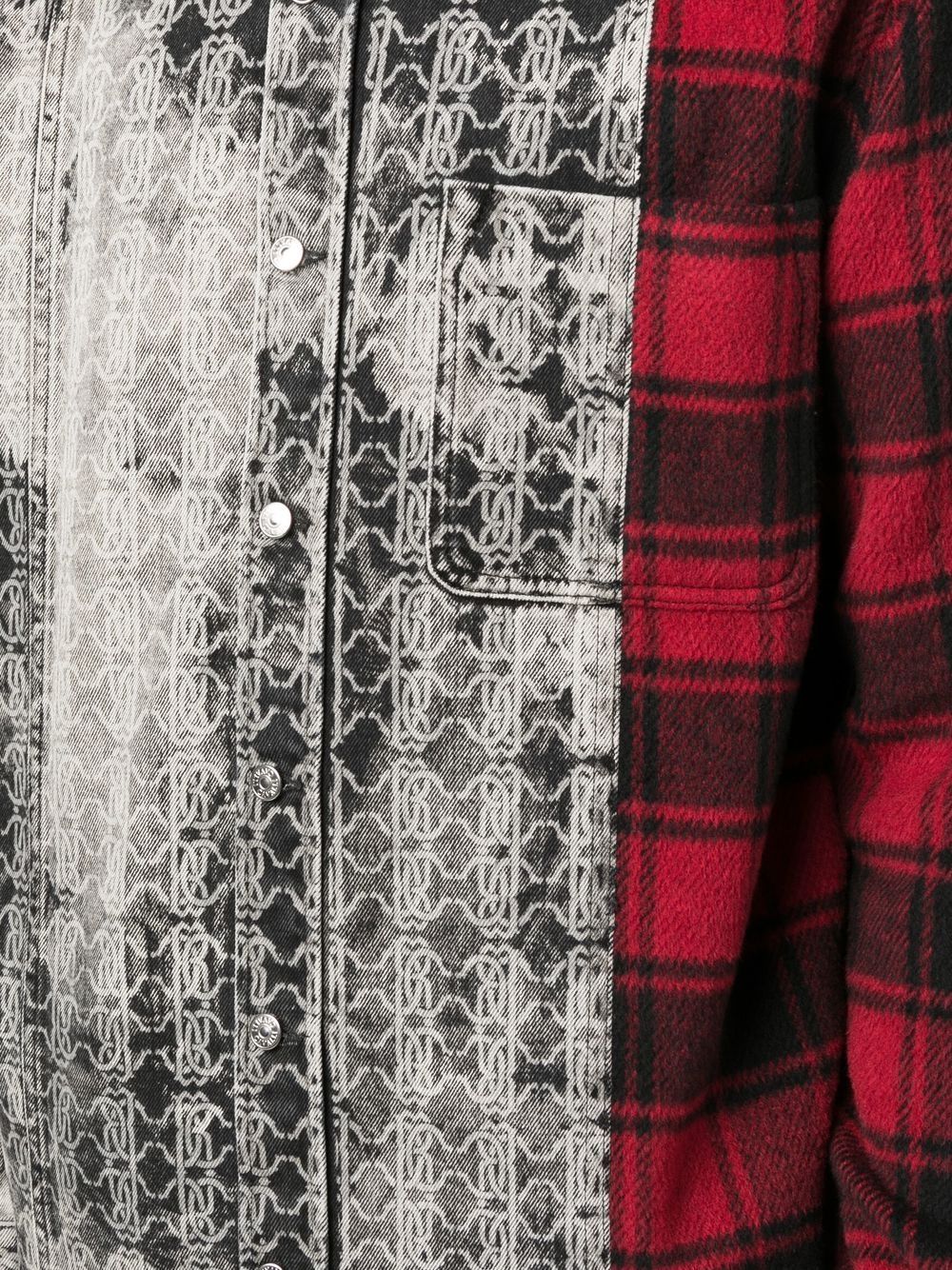 Long-Sleeved Patchwork Shirt - Image 2
