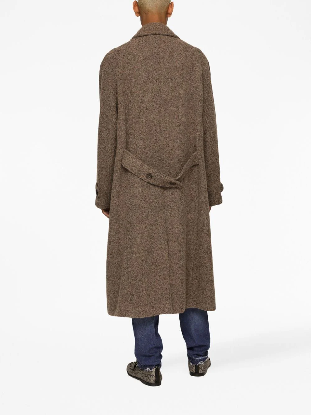 Mélange-Effect Double-Breasted Coat - Image 4