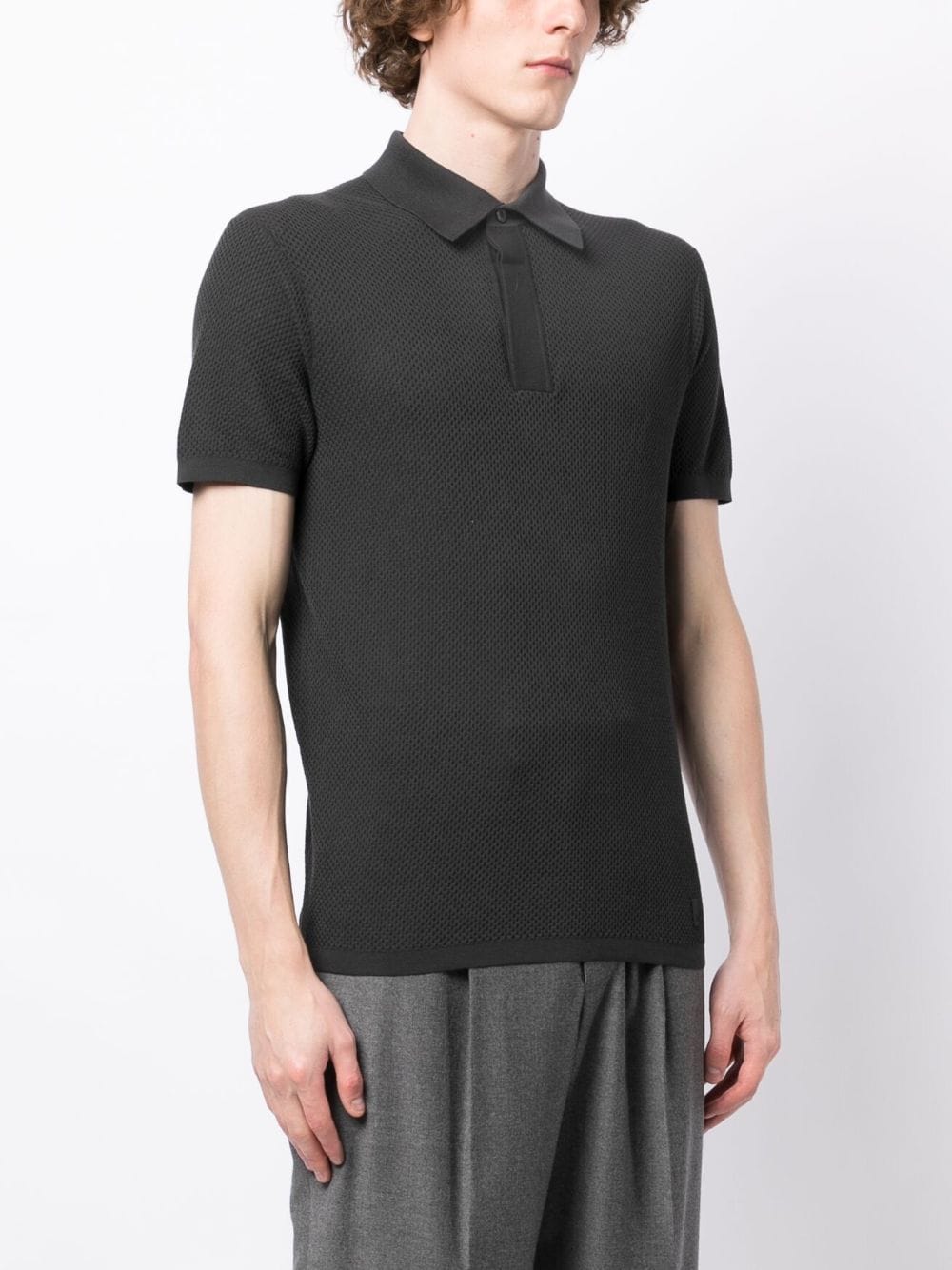 Meshed Cotton Polo Shirt - Image 3