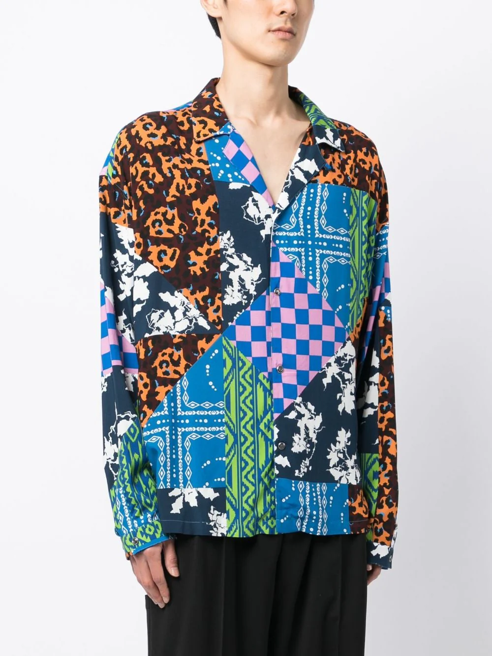 Mix-Print Camp Collar Shirt - Image 2