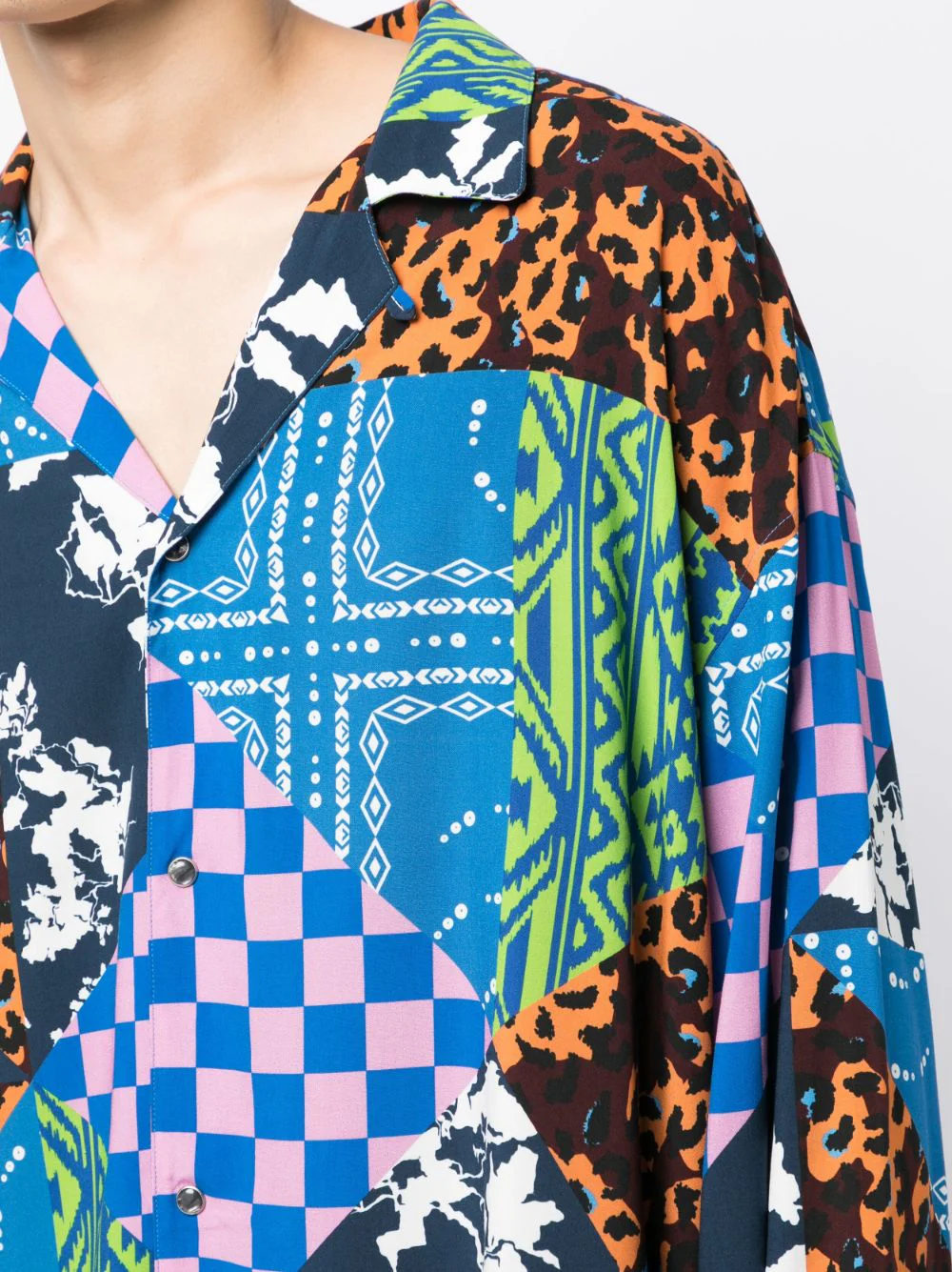 Mix-Print Camp Collar Shirt - Image 3