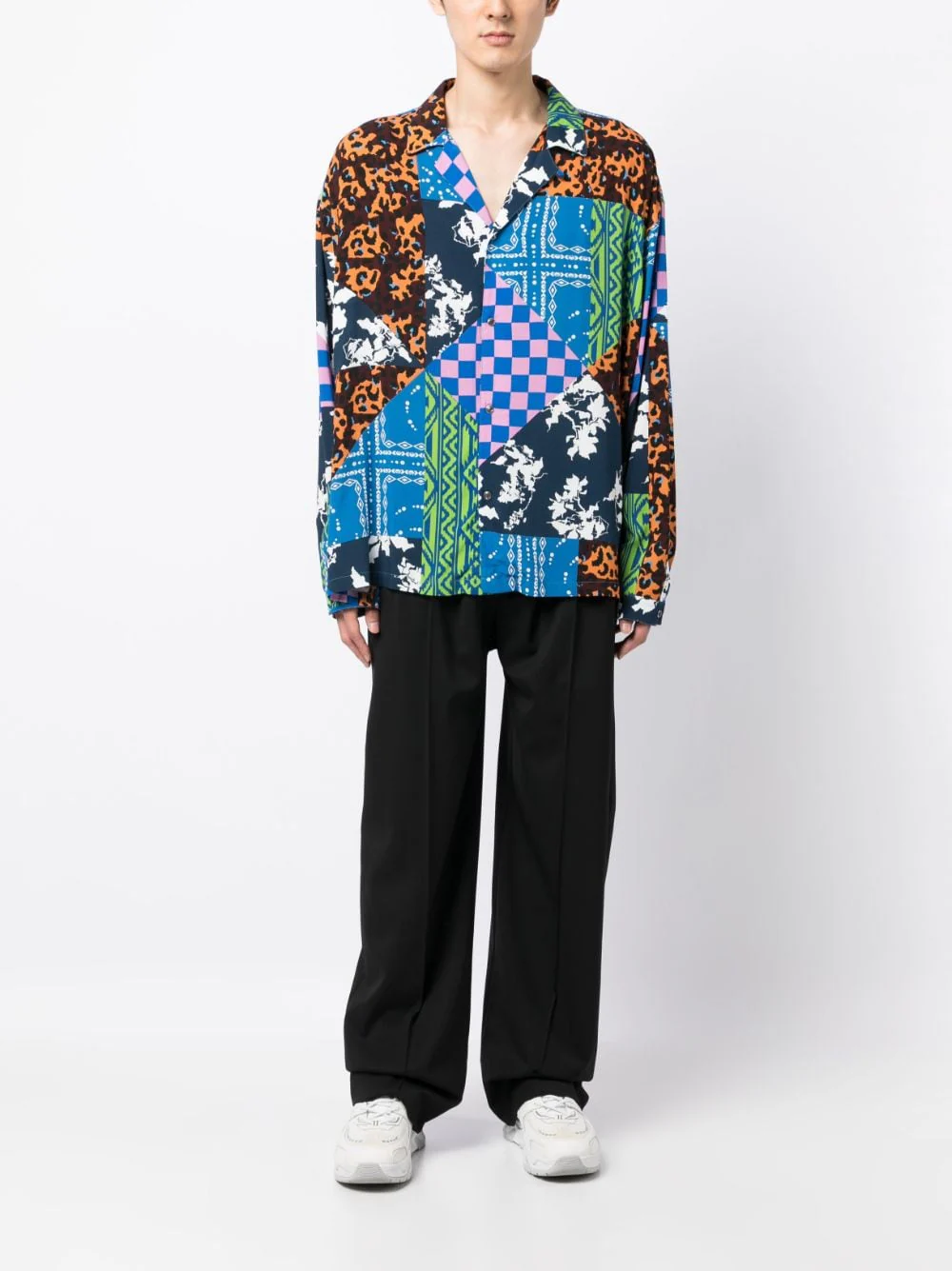 Mix-Print Camp Collar Shirt - Image 4