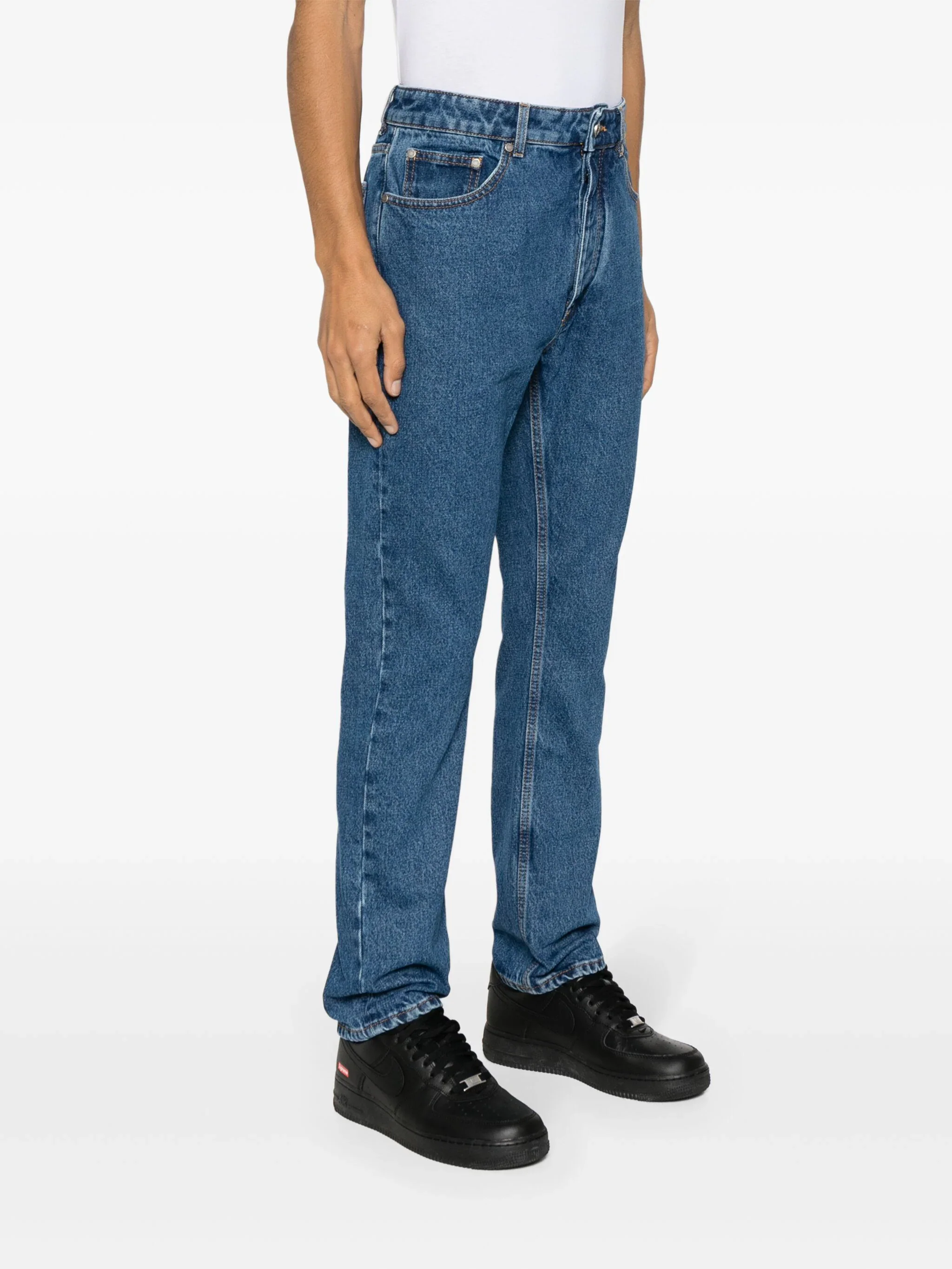 Monogram-Embroidered Straight-Leg Jeans - Image 3