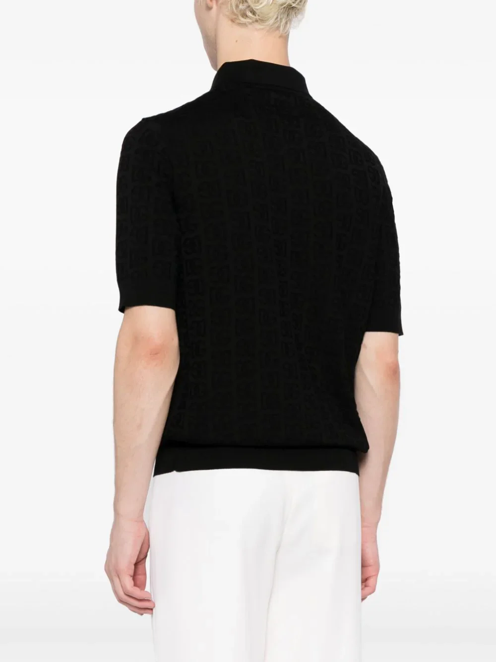 Monogram-Jacquard Silk Polo Shirt - Image 3