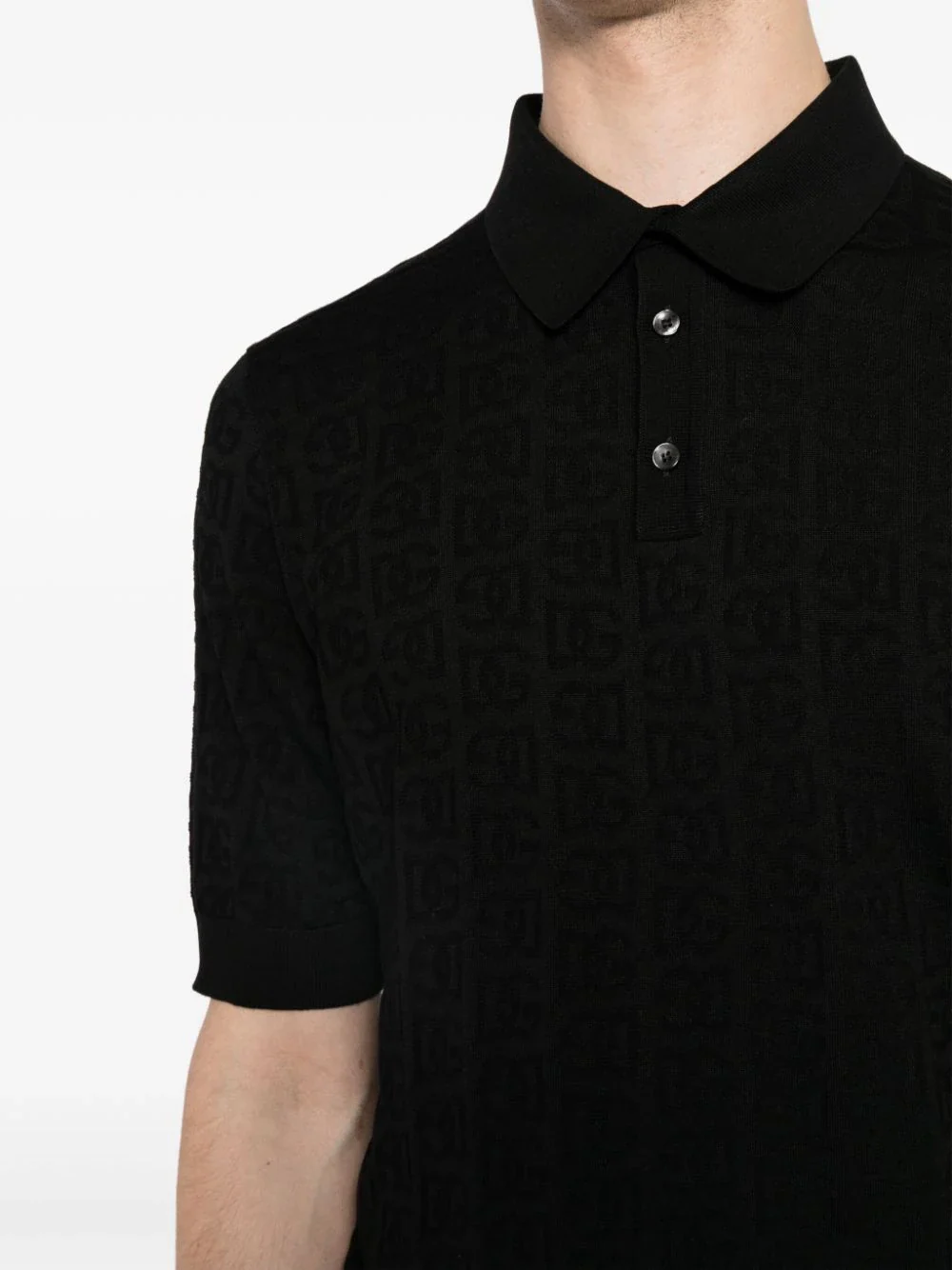Monogram-Jacquard Silk Polo Shirt - Image 4