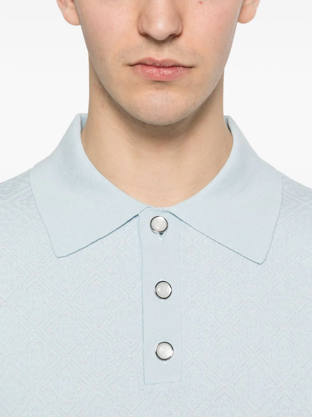 Monogram Pointelle Polo Shirt - Image 2