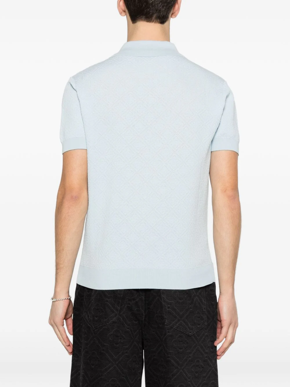 Monogram Pointelle Polo Shirt - Image 3