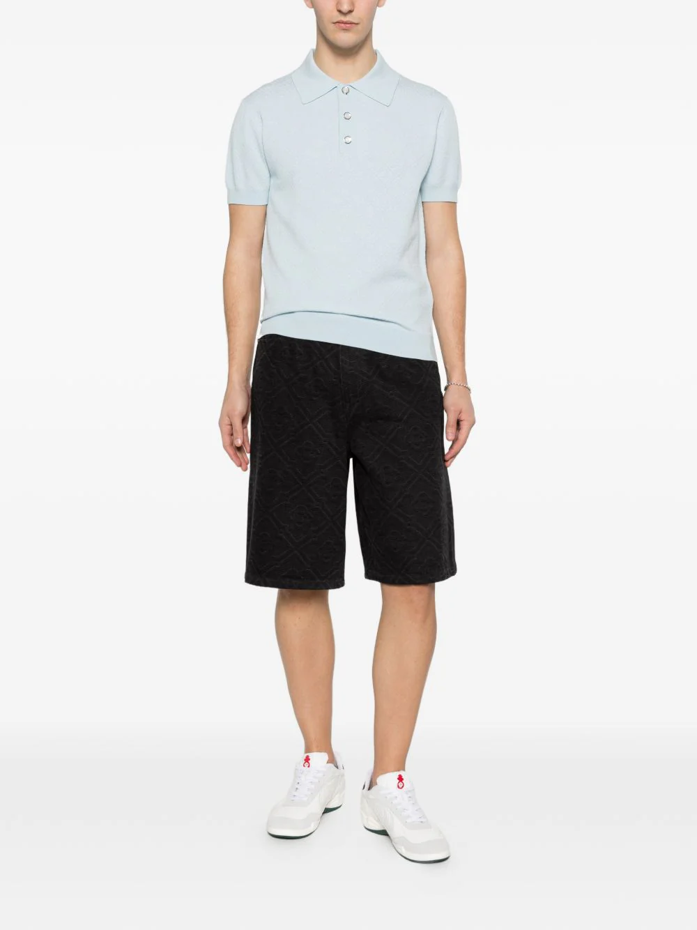 Monogram Pointelle Polo Shirt - Image 4