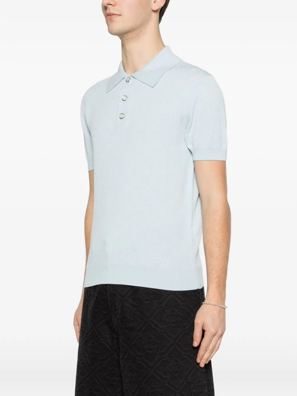Monogram Pointelle Polo Shirt - Image 5