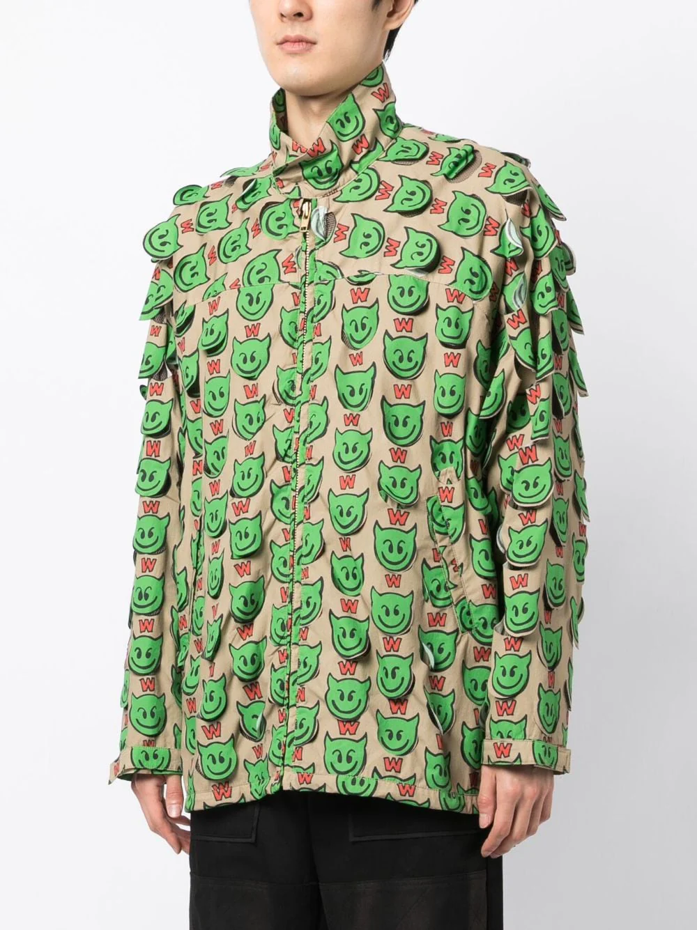 Motif-Print Zip-Up Jacket - Image 2