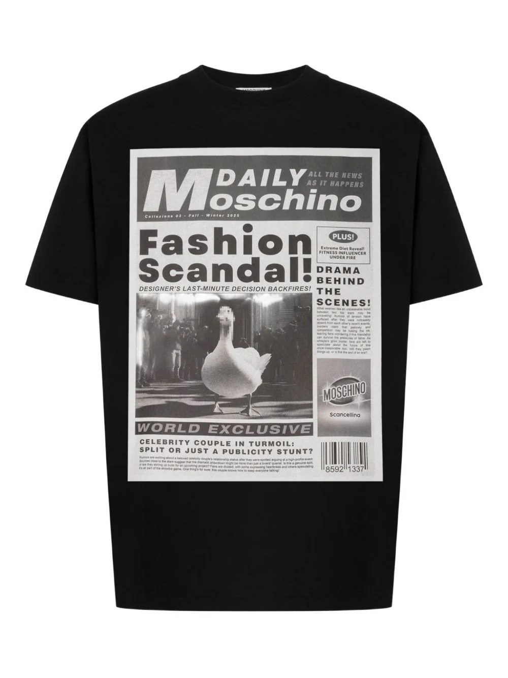 Newspaper-Print T-Shirt