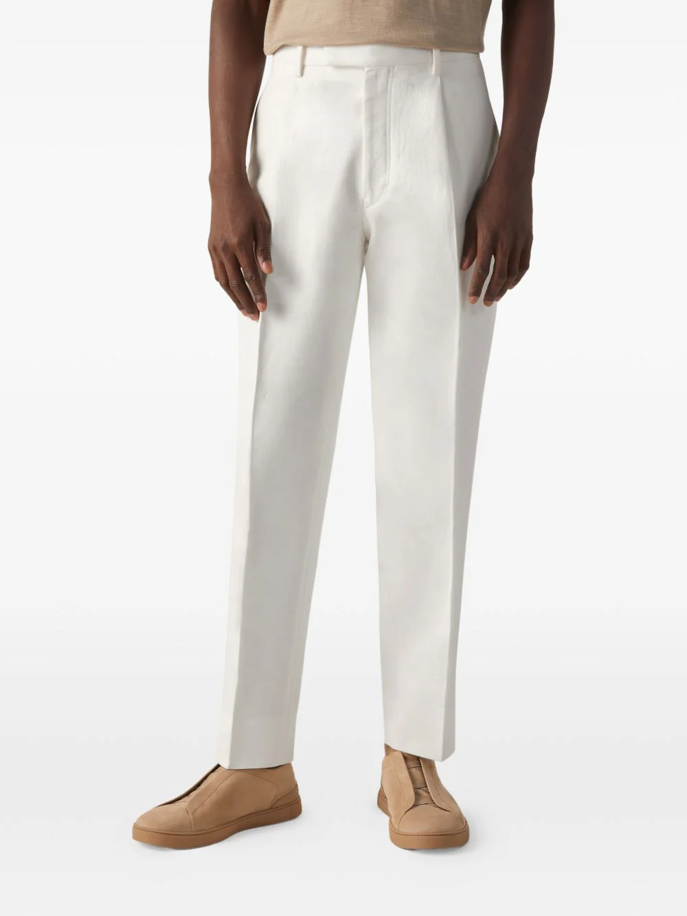 Oasi Pleated Cotton Pants - Image 2