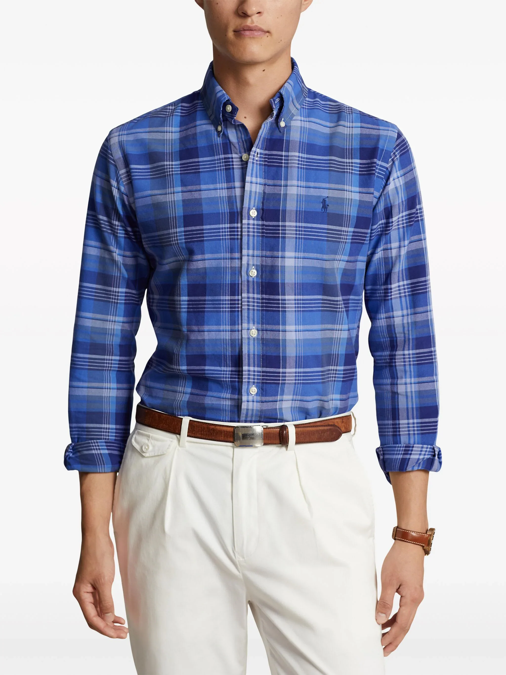 Oxford Plaid Cotton Shirt - Image 3