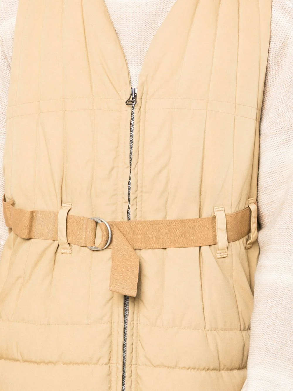 Padded Belted V-Neck Gilet - Image 4