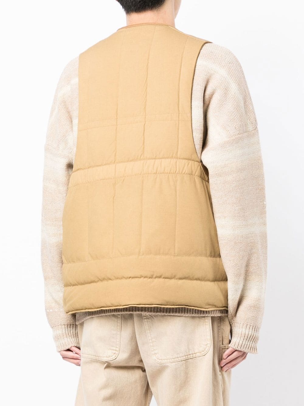 Padded Belted V-Neck Gilet - Image 5