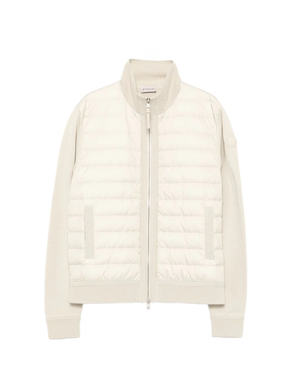 Padded Wool Zip-Up Cardigan