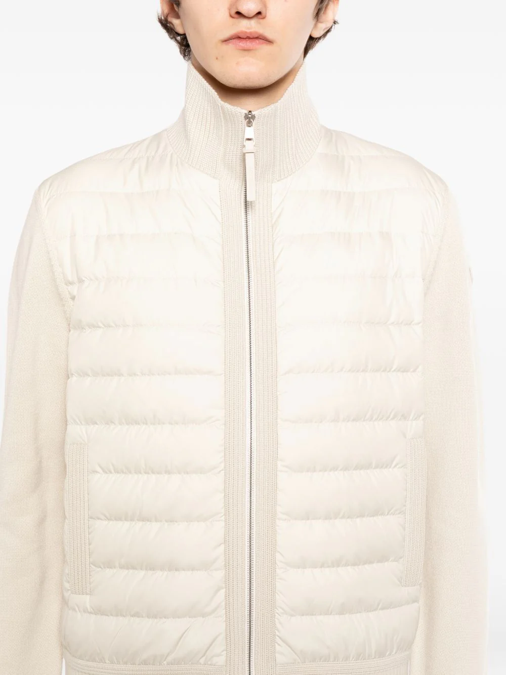 Padded Wool Zip-Up Cardigan - Image 3