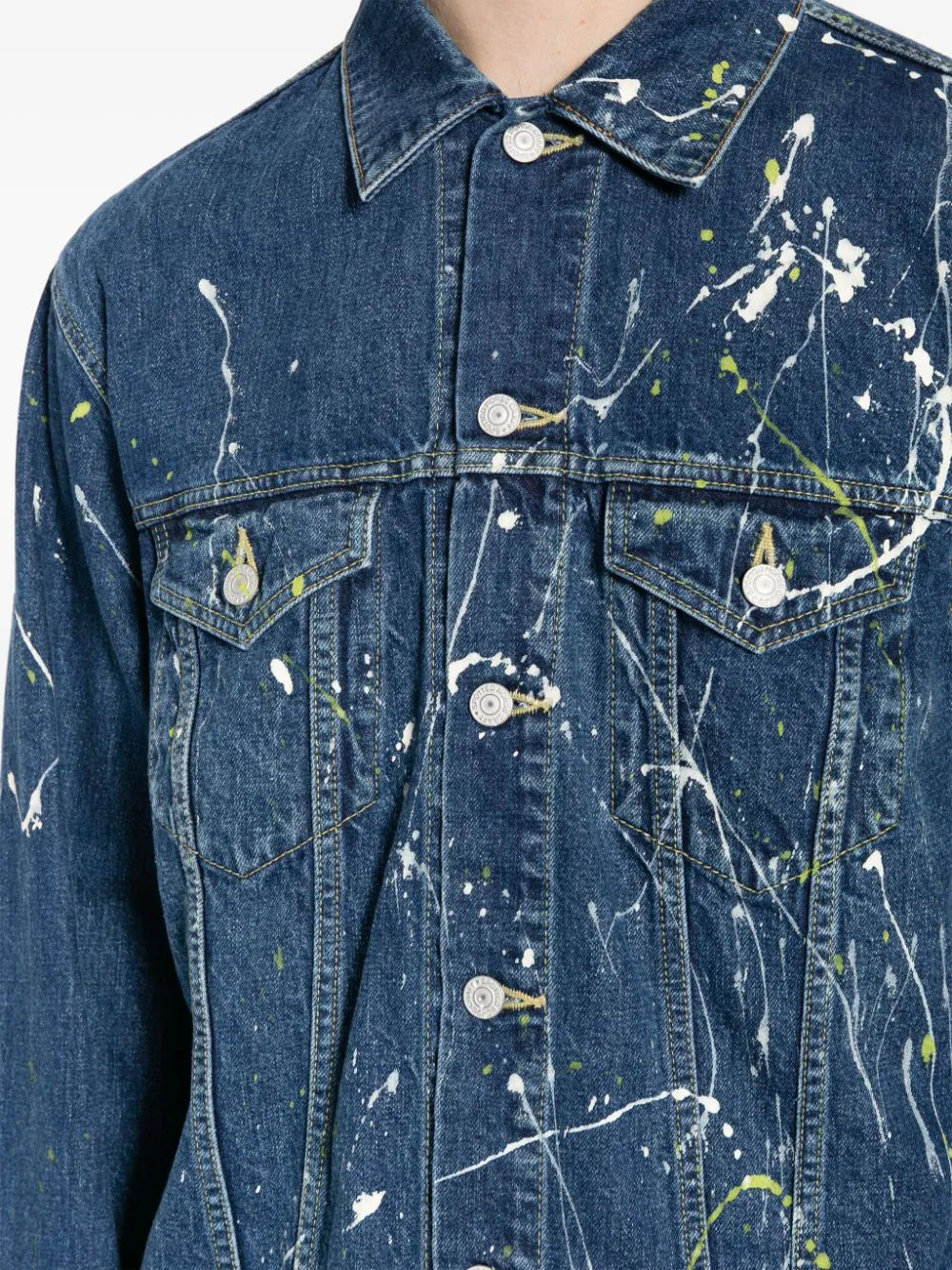 Paint-Splatter Denim Jacket - Image 4