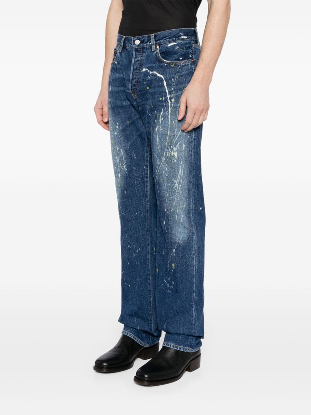 Paint-Splatter Straight-Leg Jeans - Image 3