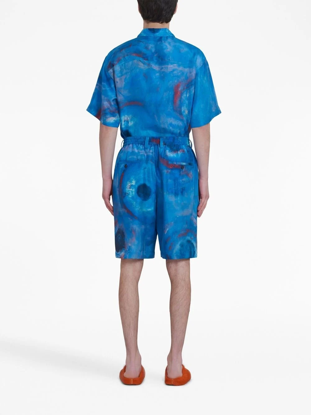 Painterly-Print Silk Shorts - Image 4