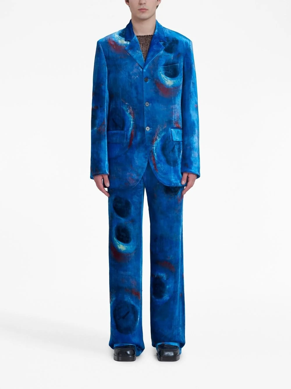 Painterly-Print Single-Breasted Blazer - Image 3