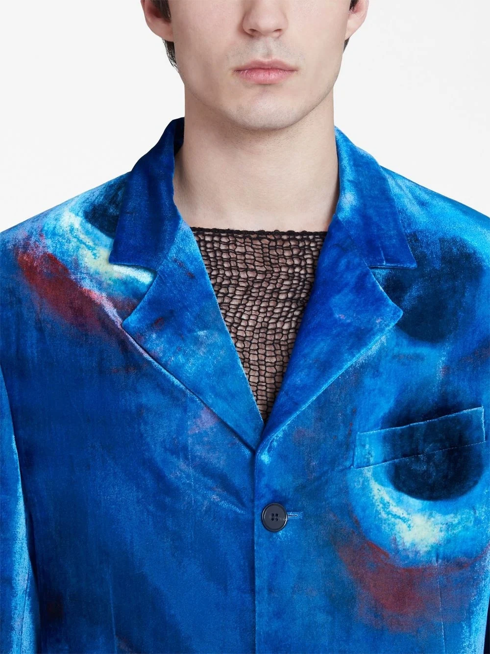 Painterly-Print Single-Breasted Blazer - Image 4