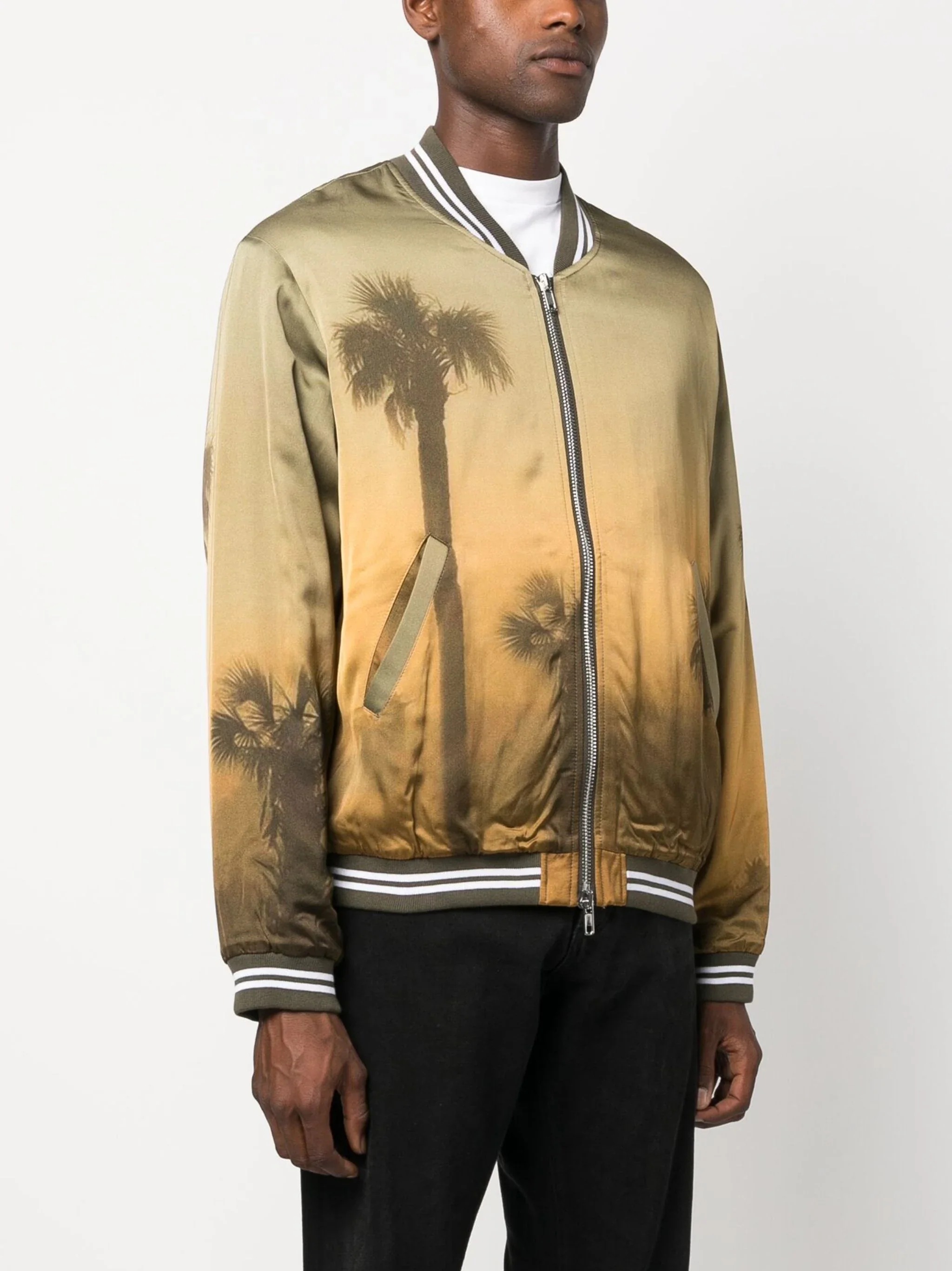 Palm Tree-Print Bomber Jacket - Image 3