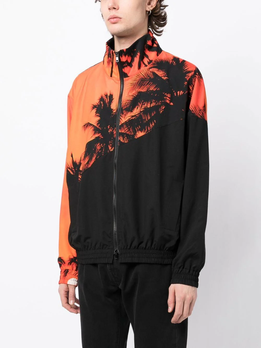 Palm-Tree Print Bomber Jacket - Image 3