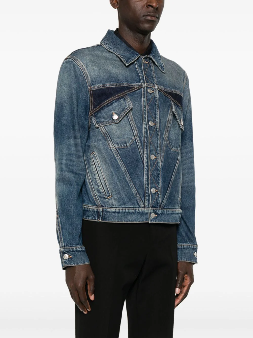 Panelled Denim Jacket - Image 3